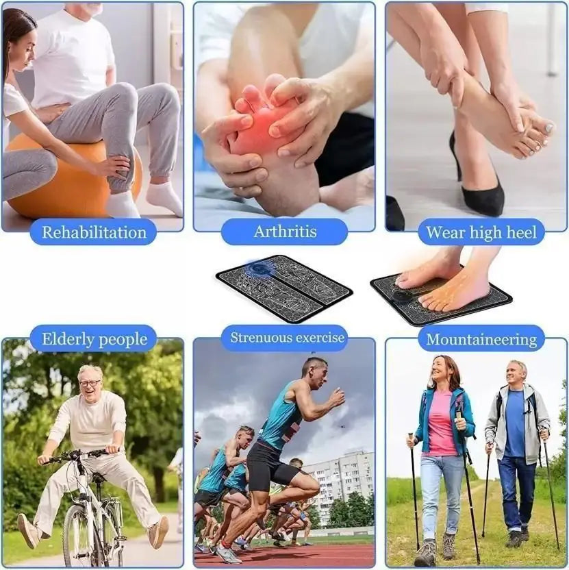 Foot Muscle Electronic Feet Massager, USB Rechargeable Massager (Black)