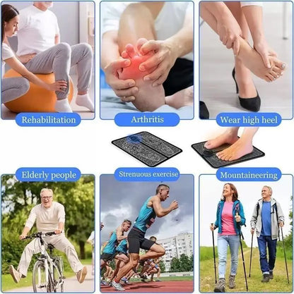 Foot Muscle Electronic Feet Massager, USB Rechargeable Massager (Black)